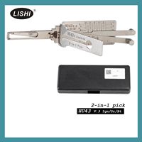 Lishi HU43 2-in-1 Alat Pembuka & Dekoder Kunci Otomatis untuk Chrysler/Dodge/Jeep Bahan Stainless Steel Universal untuk Penggunaan Ahli Kunci Profesional