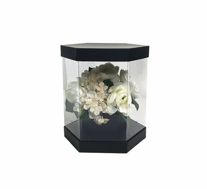 Hộp PVC Hình Lục Giác Hoa Hồng Hộp Gói Đám Cưới - Product Image 1