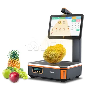 PSJ2500 Supermarket Ai Recognition Label Barcode Printing Touch Screen Display Pos Weighing AI Label Scale