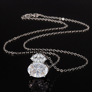 Toderi Manufacturer Supplier 10*14mm Oval Cut Cubic Zirconia <b>Necklace</b> Rings Unique Geometric Jewelry Set For Women - Product Image 4