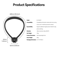 Support magnétique pour cou TELESIN NEW, 2-en-1, support magnétique en silicone détachable pour téléphones et caméras d'action
