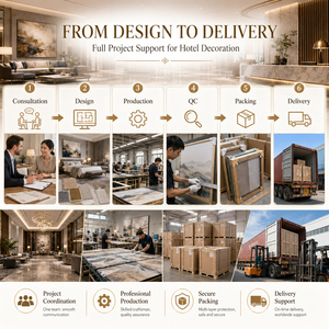 Hotel Interior Decoration Soft Furnishing Package Custom <strong>Wall</strong> Art Oil Painting <strong>Mirror</strong> Lighting Decor <strong>Set</strong> for Lobby Room Corridor - Product Image 6