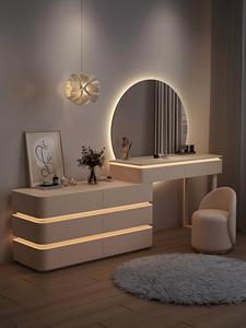Nuevo <span class=keywords><strong>Mueble</strong></span> de Maquillaje Integrado de Lujo <span class=keywords><strong>con</strong></span> Almacenamiento, Diseño Moderno, Extensible, <span class=keywords><strong>con</strong></span> Luz, <span class=keywords><strong>para</strong></span> Sala de Estar, de Madera de Pino y Panel MDF <span class=keywords><strong>con</strong></span> <span class=keywords><strong>Espejo</strong></span> - Product Image 5