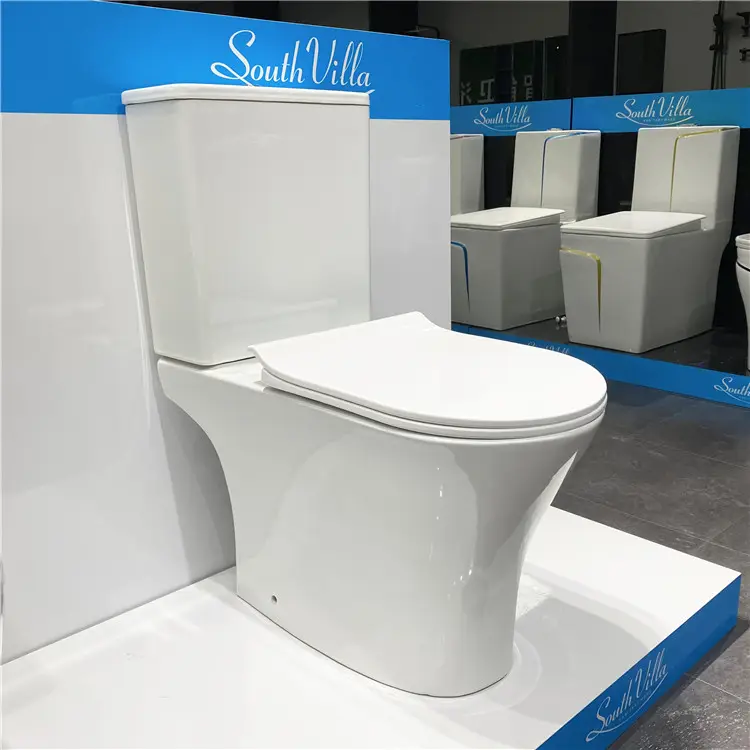 Sanitari in ceramica dal Design moderno rotondo senza montatura Tornado bagno wc wc in ceramica a due pezzi