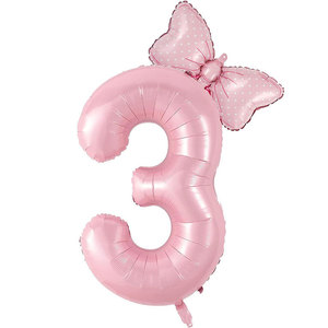 Venta caliente 40 pulgadas Número de mariposa globo de papel de aluminio globos de cumpleaños para niños conjunto decoraciones de fiesta - Product Image 3