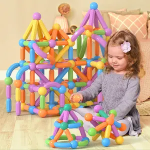 Hoge Kwaliteit Kinderen Creatieve Educatieve Speelgoed Assemblage Gebouw Game Bouwsteen Sets Magneet Staven Magnetische Bouwstenen