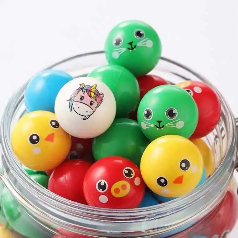 थोक रचनात्मक डिजाइन के साथ पहेली 25 mm रंगीन रोल गेंद खिलौना प्लास्टिक गेंद पैटर्न