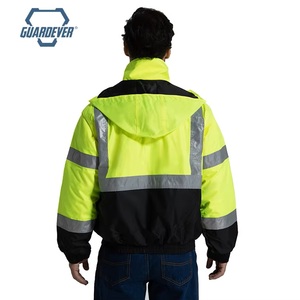 GUARDEVER Insulated Hi Vis Bomber Jacket ANSI Class 3 Winter <b>Waterproof</b> Reflective Safety Clothing for Road Construction - Product Image 4