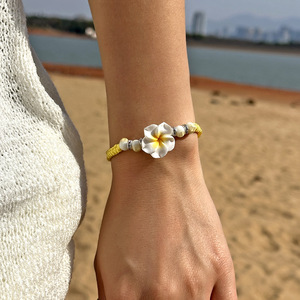 Hawaiian Plumeria <span class=keywords><strong>Rubra</strong></span> Bracelet Cheville Fleur Tropicale Bohême Luau Beach Party Accessoires pour Femmes - Product Image 5