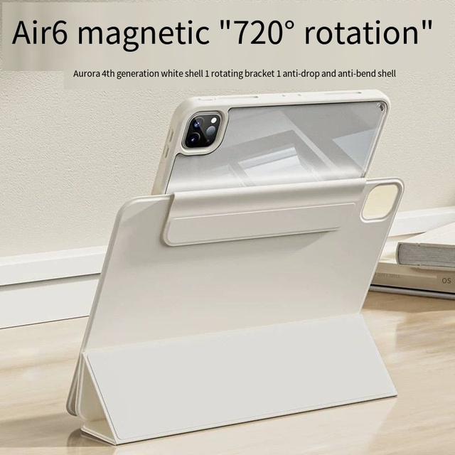 MQ Magnetic 720 Degree Rotatable Detachable Tablet Case for IOS iPad 11th Gen/Air11/Mini7/Air8/Pro11 Inch 25x20 Protective Cover