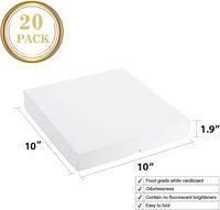 Boîte à pizza fine - 10x10x1,9 pouces, boîtes à pizza jetables de petite taille, boîtes à pizza blanches pour biscuits, tartes, cadeaux de fête et travaux manuels