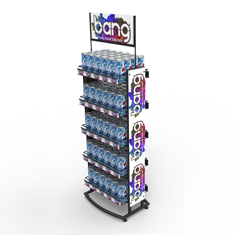 Apache Custom Powder Coated Metal Wire Display Rack for Beverages Bottles or Beer Cans for Supermarkets or Liquor Stores — view 2