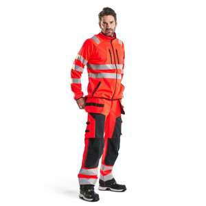BLAKLADER - 156725175599D96 Hi-Vis Softshell craftsman <b>trousers</b> Red/<b>Black</b> - EAN 7330509406465 HI-VIS <b>WORKWEAR</b> - Product Image 3