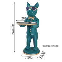 Décoration moderne abstraite pour la maison, Sculpture artisanale en résine, Figurine de bouledogue français, ornements de sol de chien de serveur, vente en gros
