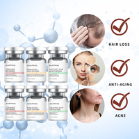 Flacon de sérum de 5 ml pour usage domestique, soin du visage, du cuir chevelu et de la peau, sérum éclaircissant anti-rides, ampoule de sérum pour le visage et les cheveux