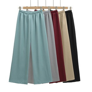<span class=keywords><strong>Pantaloni</strong></span> Estivi da Donna a <span class=keywords><strong>Vita</strong></span> Alta, Gamba Larga, Stile Palazzo, Chiusura Elastica <span class=keywords><strong>in</strong></span> <span class=keywords><strong>Vita</strong></span>, Tessuto <span class=keywords><strong>in</strong></span> <span class=keywords><strong>Viscosa</strong></span> Elasticizzato Antirughe, Vestibilità Comoda - Product Image 1