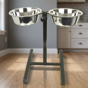 Gamelle réglable en acier inoxydable pour animaux de compagnie – Écologique, durable, lavable, portable, élégante, avec support en fer à fixation au sol pour chiens – Design moderne - Product Image 3