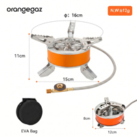 ORANGEGAZ FACTORY Barbecue au gaz butane portable d'extérieur pour camping, aventures en pleine nature, réchaud de camping à 3 brûleurs