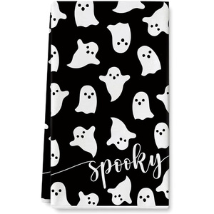 Serviettes de cuisine d'Halloween, imprimées fantômes et citrouilles, motif « Trick or Treat », absorbantes, décoratives, pour la décoration de la maison en période des fêtes - Product Image 6