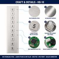 KB-10 Custom IP65 Tahan Air Industri Baja Tahan Karat 10 Tombol Keypad Numerik Panel Mount USB PS/2 untuk Kontrol Akses