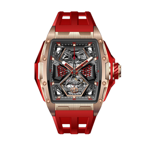 남성 럭셔리 스퀘어 시계 아날로그 펑크 크로노그래프 독특한 스포츠 손목 시계 일본 무브먼트 디자인 - Product Image 1