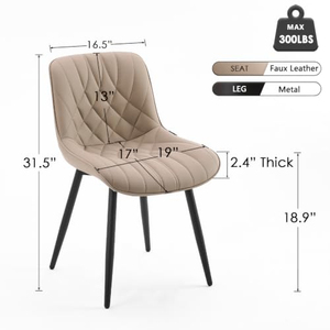 Chaises de salle à manger économiques en gros pour banquets et restaurants – Chaises de salle à manger modernes et minimalistes en tissu aspect lin matelassé à bas prix - Product Image 5