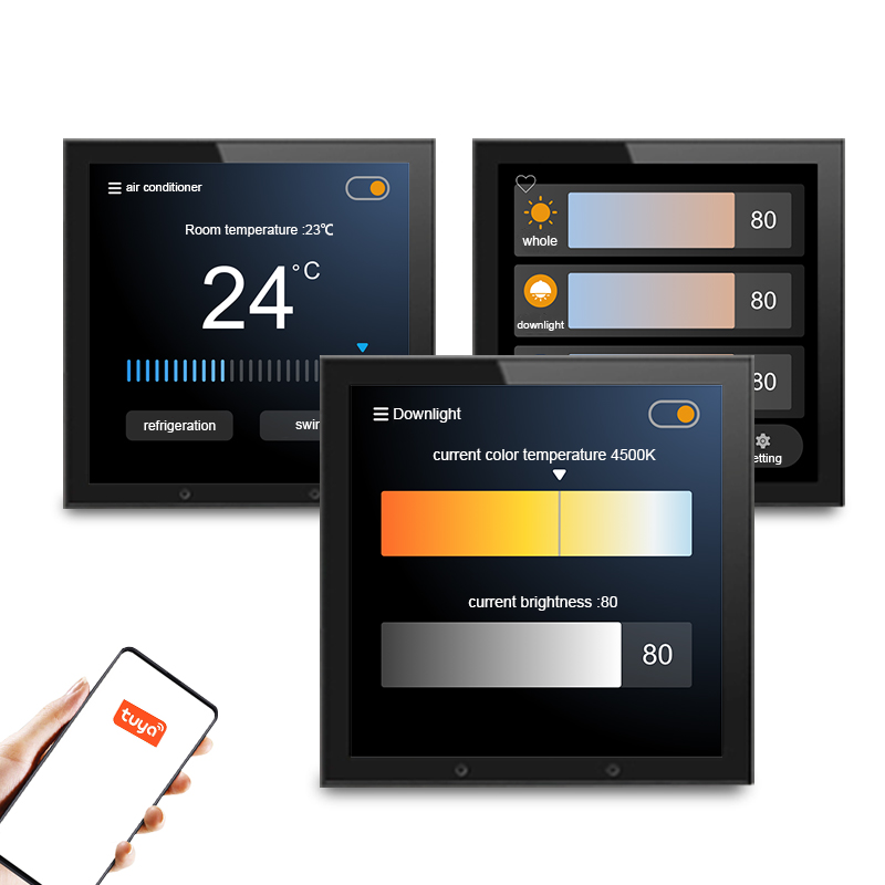 2022 Новое поступление умный дом Zigbee система 4 дюймовый сенсорный экран шлюз с выключатель питания функция