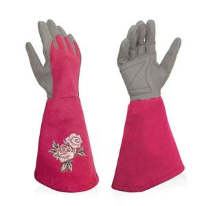 Gants d'hiver XL personnalisables en direct d'usine, motif floral brodé sur cuir synthétique, pour jardinage, gants de sécurité, vente en gros - Product Image 2