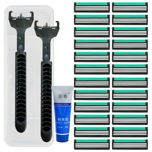 Manual <b>Razor</b> With Three Blades Green Three Layer For Men Face Shaving Stainless Steel Handle Portable Water Cooling - Product Image 2