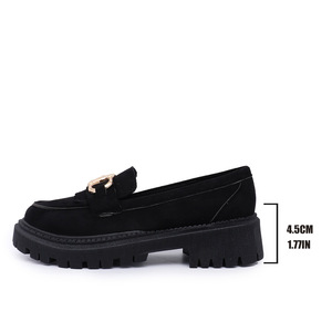 2025 Dày Duy Nhất Trượt-<span class=keywords><strong>On</strong></span> Phong Cách Anh Thấp Top Giày Mùa Xuân Mới Nền Tảng Chuỗi Giày Đế Cho Phụ Nữ - Product Image 6