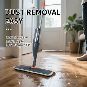 ไม้ถูพื้นแบบฉีดน้ำพร้อมแผ่นไมโครไฟเบอร์แบบเปลี่ยนได้ หัวหมุนได้ 360 องศา พร้อมที่บิดน้ำในตัว ด้ามอลูมิเนียม ใช้ได้กับทุกประเภทพื้น - Product Image 4