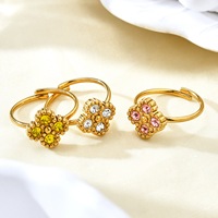 Bague en acier inoxydable pour femme, style coréen, trèfle à quatre feuilles, luxe léger, classique, polyvalente, bague haut de gamme personnalisée