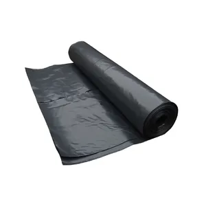 Lámina de polietileno de alta resistencia, rollo de 6 Mil, negro, 4m x 50m, cubierta de suelo de paisaje de construcción, barrera de hierba, mantillo de plástico