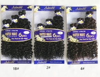 BELEZA WATER WAVE 6PCS 10"12"14"190G Vente en gros Extensions de cheveux synthétiques de qualité en fibre haute température pour queues de cheval et tresses