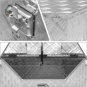 Boîte à outils en <span class=keywords><strong>aluminium</strong></span> Boîte de rangement verrouillable pour lit de camion Boîte à languette de <span class=keywords><strong>remorque</strong></span> argentée ODM - Product Image 4