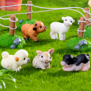 Figuras de Resina Simulada de <span class=keywords><strong>Ganado</strong></span>, Ovejas y Caballos, Miniaturas para Decoración de Paisajes Agrícolas, Adornos de Animales Pequeños, Accesorios para Manualidades - Product Image 4
