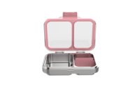 Boîte à lunch bento en métal pour enfants en acier inoxydable 304, 3 compartiments, anti-fuite, style mignon, sans BPA, récipient alimentaire chauffable