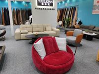 Fauteuil inclinable de loisirs moderne en tissu chenille rouge rond, rembourrage en peluche, cadre en fer, chambre à coucher, salon, meubles de maison