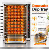 Four à rôtir commercial à 9 broches pour poulet, gaz ou électrique, en acier inoxydable, pour restaurants à fort volume de production
