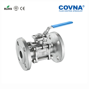 COVNA Válvula de bola manual industrial de acero inoxidable de 1 pulgada, de 2 piezas, de paso completo, con brida - Product Image 6