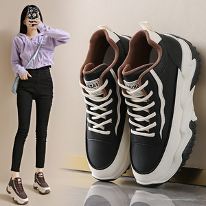 ราคาขายส่ง รองเท้าผู้หญิงทรงสูงสำหรับฤดูใบไม้ร่วง รองเท้าผู้หญิงอเนกประสงค์ เพิ่มความสูง รองเท้ากีฬาลำลองทรงหนา - Product Image 1