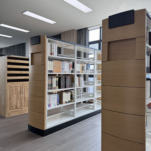 Armadio e Libreria Ibrida in Acciaio e Legno per Uso in Biblioteca, Ufficio e Scuola - Product Image 2