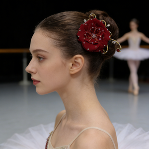 Tocados de Ballet con Flores Rojas para Niñas, Mujeres y Adultas, para Representaciones de Danza Española, Don Quijote y La Esmeralda - Product Image 2