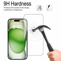 Étui de protection 5-en-1 pour iPhone 15 16 14 11 12 17 Pro Max Protecteur d'écran en verre trempé pour iPhone 17 Air Camera Lens Protective