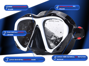 <span class=keywords><strong>Masque</strong></span> de plongée à faible volume YONSUB Dry Snorkel avec lentille en verre trempé de 4 mm, ensemble d'équipement de plongée en apnée pour l'exploration océanique - Product Image 5