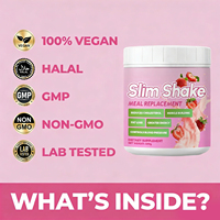 WELLBODY Smoothie Minceur Fraise 400g - Substitut de Repas Végétalien pour la Perte de Graisse et le Renforcement Musculaire, Idéal pour la Gestion du Poids