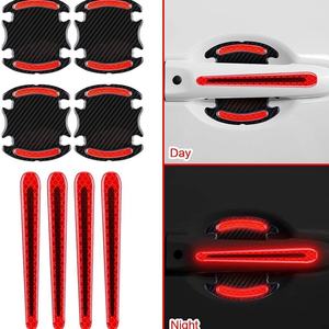 Autocollants réfléchissants d'avertissement de sécurité automobile pour poignée de porte, rétroviseur - Film de protection anti-collision pour carrosserie modèle YC - Product Image 2