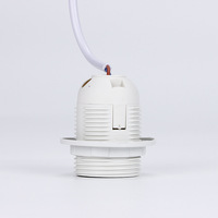 Douille de lampe suspendue E27 en plastique avec anneau, support de lampe à vis complète