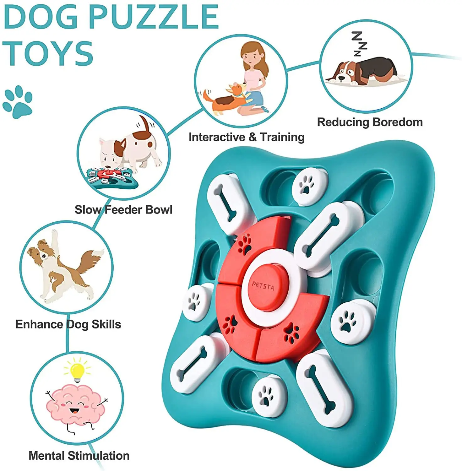 Free Sample Mentally Stimulating Treat Dispensing Pet Smart Puzzle Interactive IQ Cat Dog Slow Feed Food Treat Toy