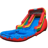 Structure gonflable géante d'extérieur de 20 pieds en PVC, thème palmier, avec toboggan aquatique commercial et piscine, pour usage humide et sec, pour enfants et adultes